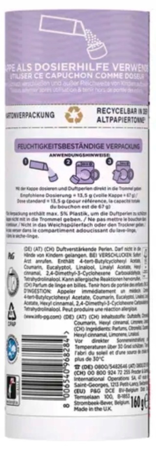 Lenor Perełki zapachowe Lawenda 160g - świeżość lawendy i nuty jedwabiu