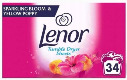 Lenor Pink Blossom Chusteczki zapachowe do suszarki 34 szt. Sparkling Bloom & Yellow Poppy