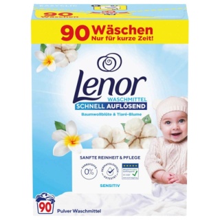 Lenor Sensitive proszek do prania 4,95 kg 90 prań dla niemowląt i alergików