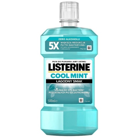Listerine Cool Mint łagodny płyn do płukania jamy ustnej 500 ml bez alkoholu