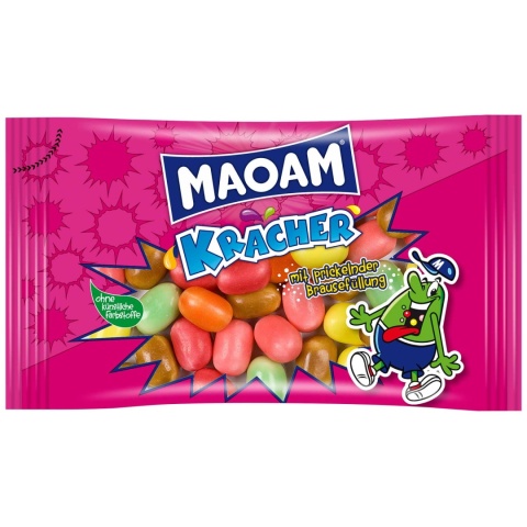 Maoam Kracher 60 g - Owocowe drażetki z musującym nadzieniem Maoam Kracher 60 g - Owocowe drażetki z musującym nadzieniem