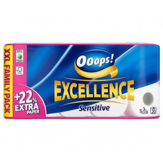OOOPS! Excellence Sensitive papier toaletowy 20 rolek 3-warstwowy