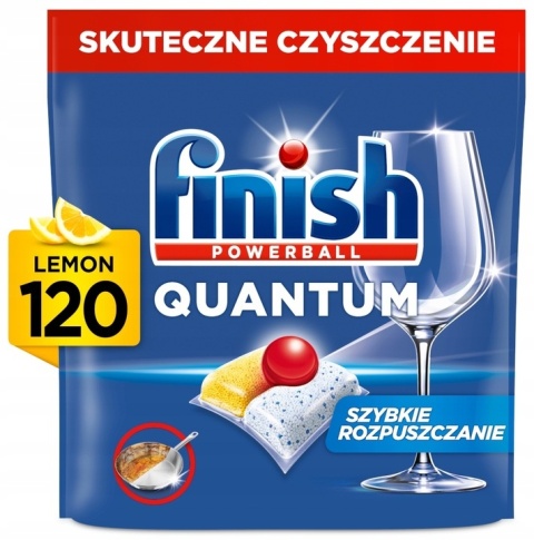 Finish Kapsułki do zmywarki Quantum Powerball lemon cytryna 120 sztuk