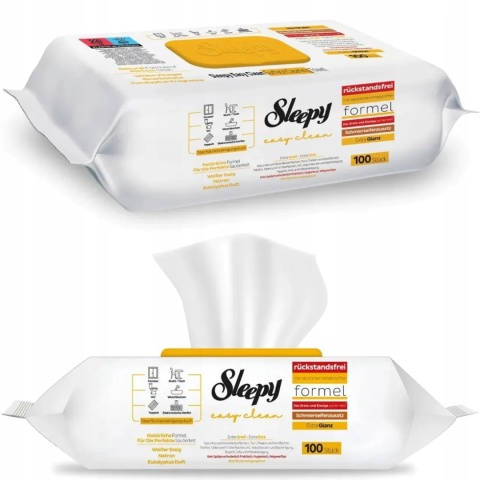 Sleepy Chusteczki Czyszczące Uniwersalne Easy Clean Yellow 100 sztuk eukaliptus