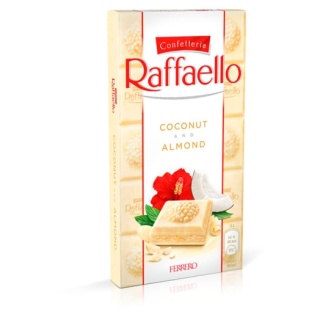 Raffaello Czekolada Biała Kokosowo-Migdałowa 90 g - Egzotyczna słodycz z chrupiącym migdałem