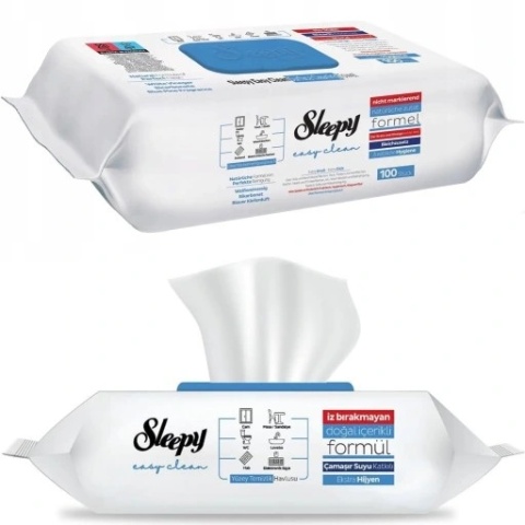 Sleepy Chusteczki Czyszczące Uniwersalne Easy Clean Blue 100 sztuk