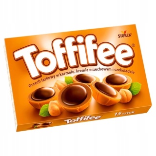 Toffifee Bombonierka 125 g - Orzech laskowy w karmelu, kremie orzechowym i czekoladzie