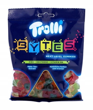 Trolli Bytes Żelki Owocowe z Witaminami 150g - Niemieckie żelki dla graczy