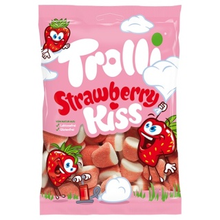 Trolli Kiss Strawberry 150g - Truskawkowe pianki z Niemiec
