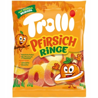 Trolli Pfirsich Ringe 150g - Żelki brzoskwiniowe w kształcie pierścieni