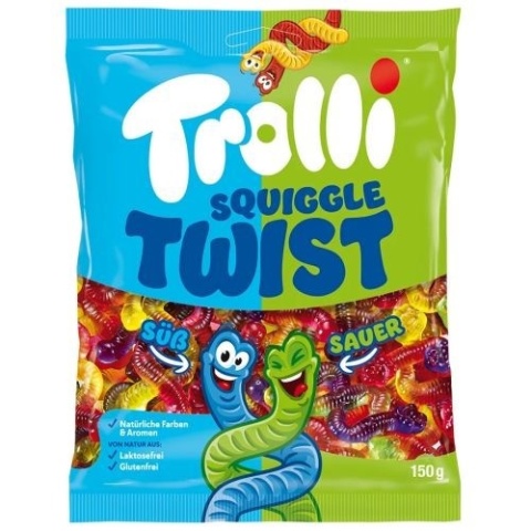Trolli Squiggle Twist żelki kwaśne 150 g owocowe