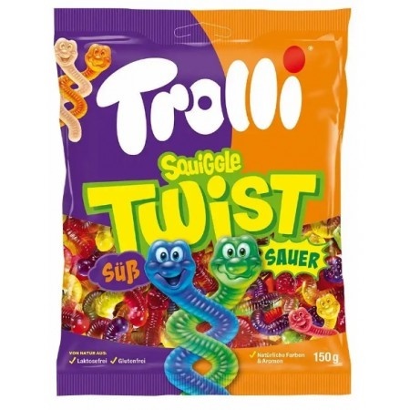Trolli Squiggle Twist żelki kwaśne 150 g owocowe