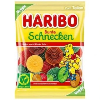 Żelki Haribo Bunte Schnecken Kolorowe Ślimaki 160g z Niemiec