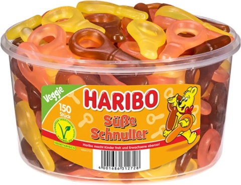 Żelki Haribo Süße Schnuller-Sweet Dummy guma owocowa o smaku coli wegetariańskie 1350g Żelki Haribo Süße Schnuller-Sweet Dummy guma owocowa o smaku coli wegetariańskie 1350g