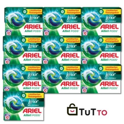 Ariel kapsułki do prania 3w1 uniwersalne Touch of Lenor niemieckie 100 szt All in One