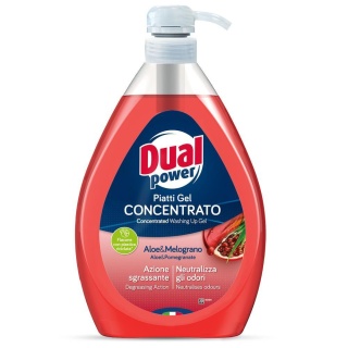 Dual Power Płyn do naczyń 1 L Aloes i Granat skoncentrowany z pompką