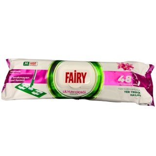 Fairy wkłady do mopa nawilżane chusteczki Lilia 50 sztuk