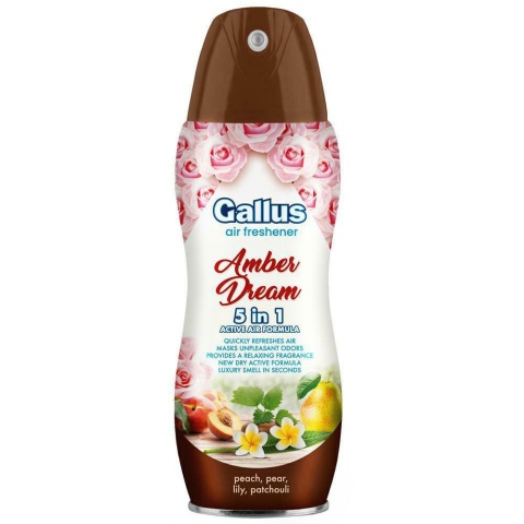 Gallus odświeżacz powietrza spray 5w1 Bursztynowy Sen Amber Dream 300 ml
