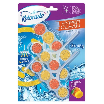 Kolorado kostka WC Hyper Clean Citrus Fizz 3x45 g