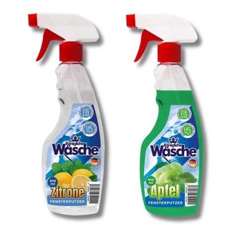 Königliche Wäsche zestaw płynów do mycia szyb i luster 2 × 500 ml (Apple + Lemon)