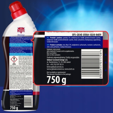 Kret żel do WC Power Antykamień 750 ml