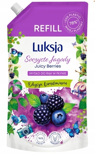 Luksja Soczyste Jagody mydło w płynie do rąk zapas 900 ml