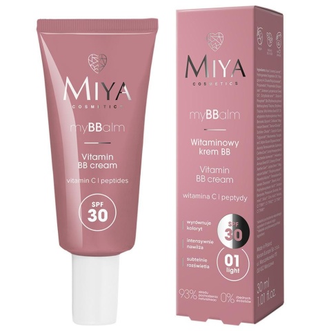 MIYA myBBalm krem BB witaminowy 01 Light SPF30 30 ml nawilżenie i naturalne krycie
