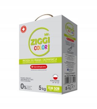 Mr. ZIGGI Proszek do prania kolorów 5kg 70 prań dezynfekujący antybakteryjny
