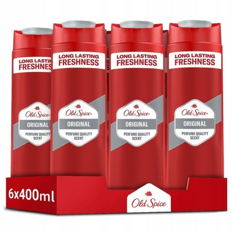 Old Spice Original żel pod prysznic i szampon dla mężczyzn 3w1 zestaw 6 x 400 ml