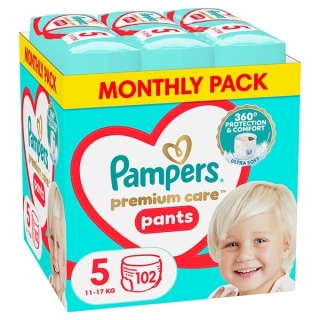 Pampers Premium Care Pants 5 102 szt pieluchomajtki miękkie 12h ochrona
