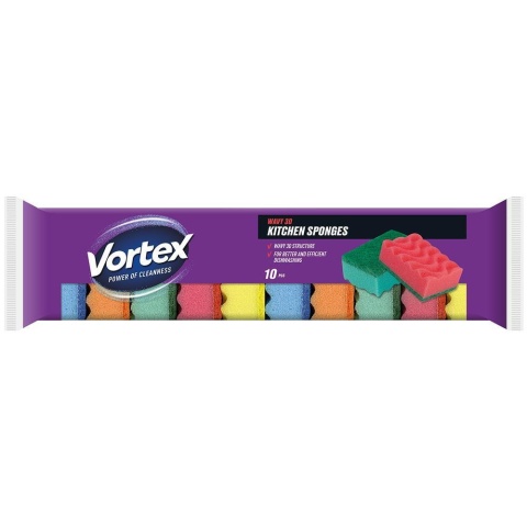 VORTEX gąbki kuchenne Wave 10 szt