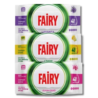 Zestaw chusteczek czyszczących Fairy 3w1 300 sztuk Lavender + Lemon + Lily