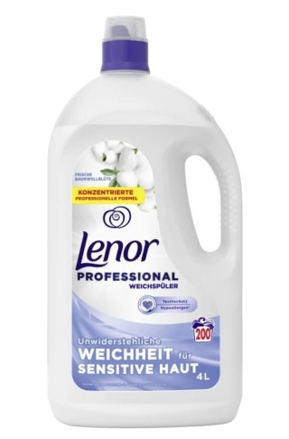 Zestaw płynów do płukania Lenor Professional 2w1 400 płukań 2 x 4 l Sensitive Kwiat Bawełny + Morska Bryza
