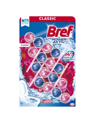 Bref Power Aktiv Classic Kwiatowa Świeżość zawieszka do WC 4 x 50 g
