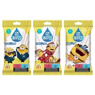GO WIPES Minions chusteczki nawilżane dla dzieci 15 sztuk