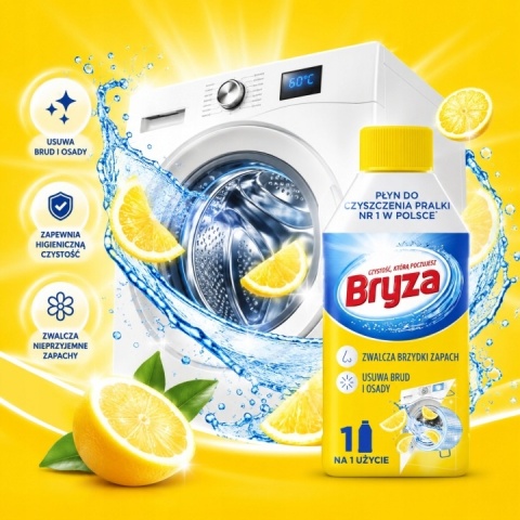 Bryza Lemon płyn do czyszczenia pralki 250 ml - usuwa brud i osady