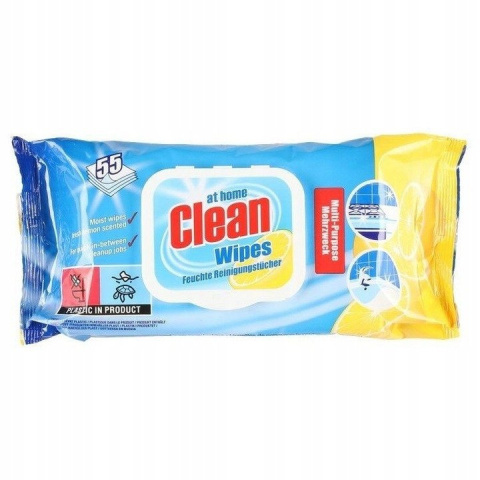 At Home chusteczki czyszczące nawilżane Lemon 55 At Home chusteczki czyszczące nawilżane Lemon 55