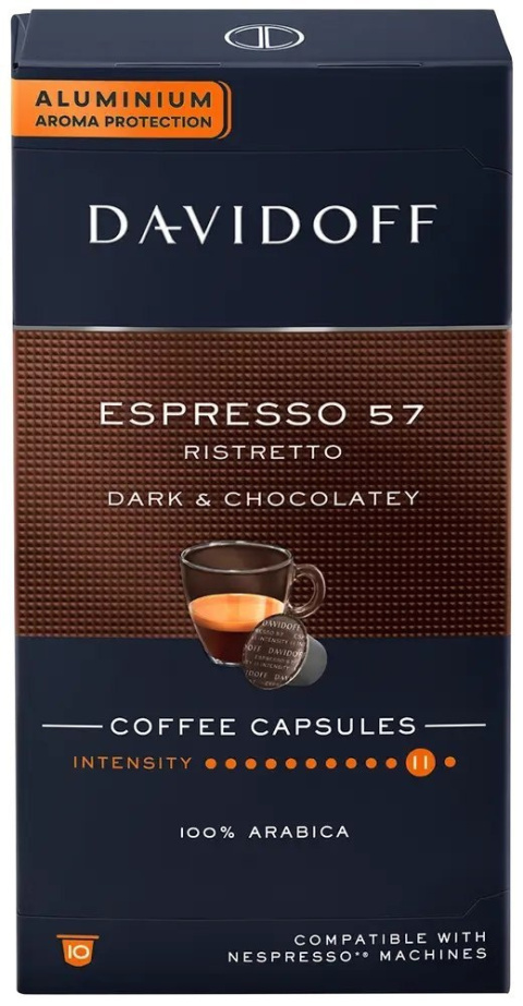 Davidoff Espresso 57 Kapsułki z Kawą do Systemu Nespresso 10 szt. Arabika Davidoff Espresso 57 Kapsułki z Kawą do Systemu Nespresso 10 szt. Arabika