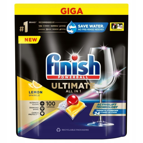Finish Ultimate kapsułki do zmywarki Lemon 100 szt