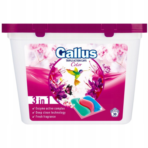 Gallus Color Triple Action Kapsułki do Prania 3w1 30szt Gallus Color Triple Action Kapsułki do Prania 3w1 30szt