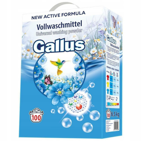 Gallus Proszek do Prania Uniwersalny z Aktywną Formułą 6,5kg Gallus Proszek do Prania Uniwersalny z Aktywną Formułą 6,5kg
