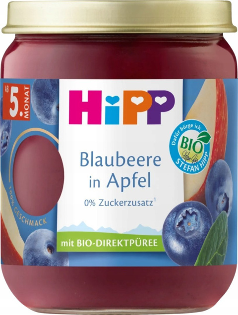 HIPP BIO JAGODY Z JABŁKAMI 100% OWOCÓW 5m