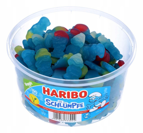 Haribo Smerfy 150 szt./ 1350g Z DE wielkość 5 cm Haribo Smerfy 150 szt./ 1350g Z DE wielkość 5 cm