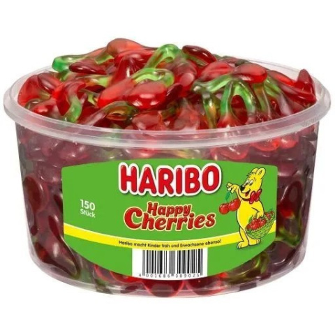 Haribo Żelki Happy Cherries Wiśnie 150 sztuk - 1200 g Haribo Żelki Happy Cherries Wiśnie 150 sztuk - 1200 g