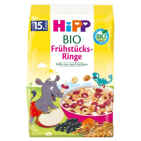 HiPP BIO Chrupiące kółka wielozbożowe od 15 miesiąca 120g HiPP BIO Chrupiące kółka wielozbożowe od 15 miesiąca 120g