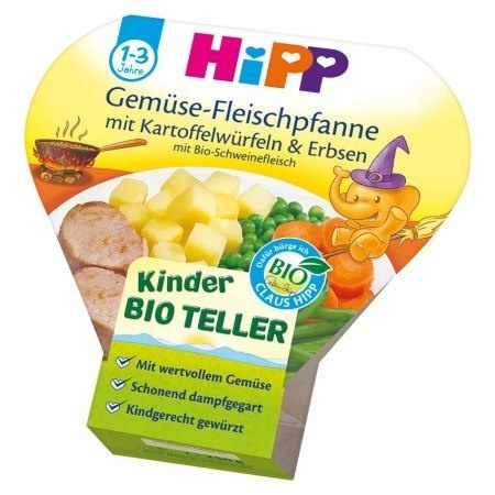 HiPP BIO Kotleciki Wieprzowe z Warzywami i Fasolką HiPP BIO Kotleciki Wieprzowe z Warzywami i Fasolką