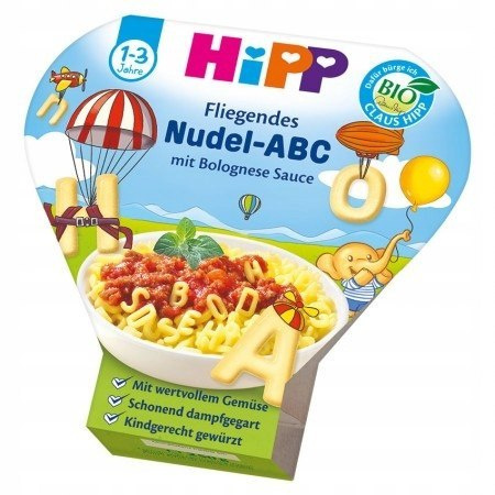 HiPP BIO Makaron Literki z Sosem Bolognese +Żelazo HiPP BIO Makaron Literki z Sosem Bolognese +Żelazo