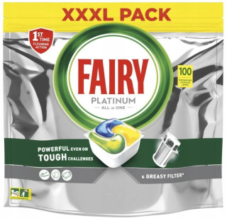 KAPSUŁKI DO ZMYWARKI FAIRY PLATINUM LEMON 100 SZT. TABLETKI CYTRYNOWE