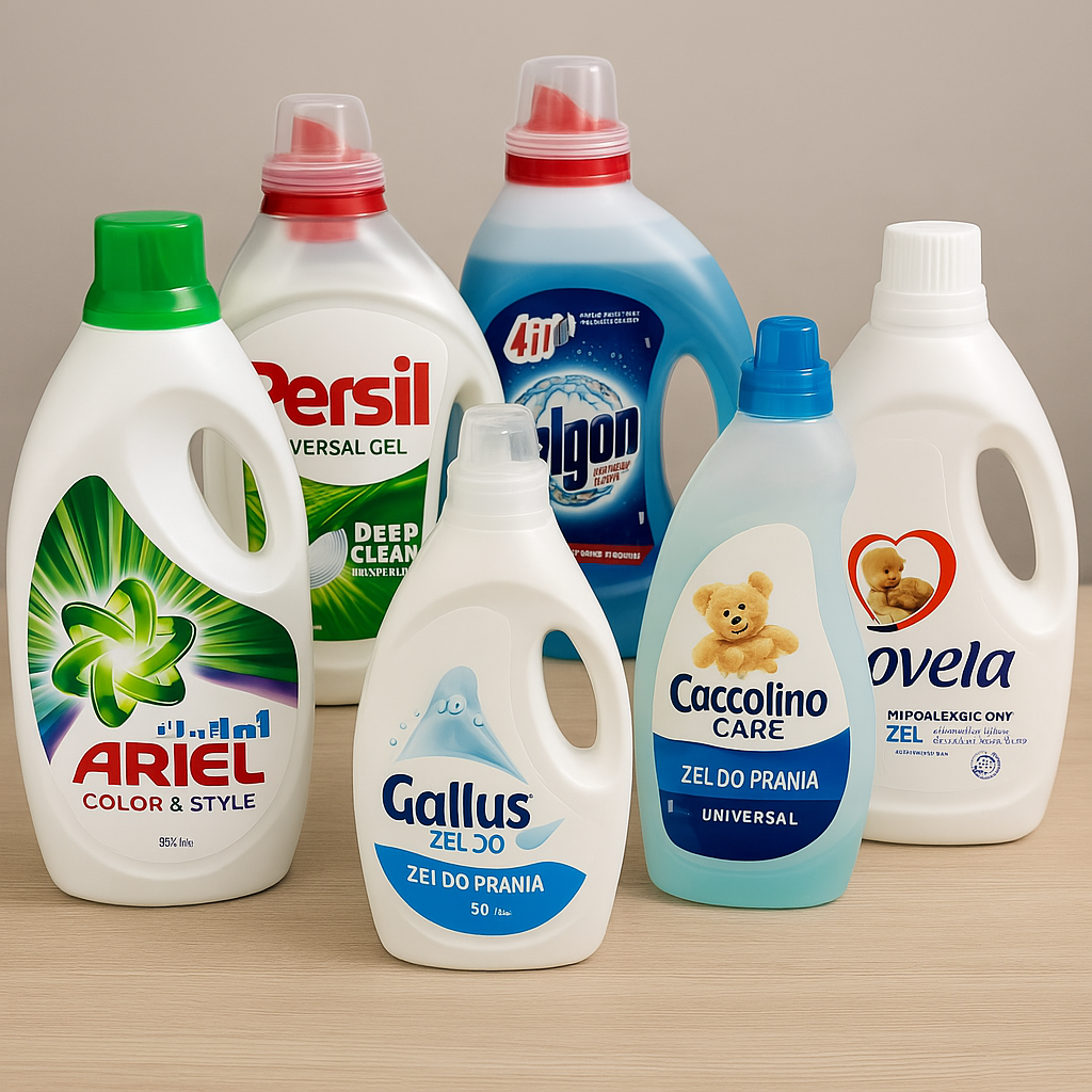 Żele do prania Ariel Persil Calgon Coccolino Gallus